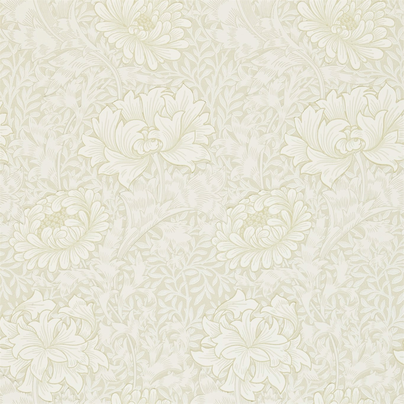 Chrsyanthemum Wallpaper 216457 By Morris Co In Chalk White